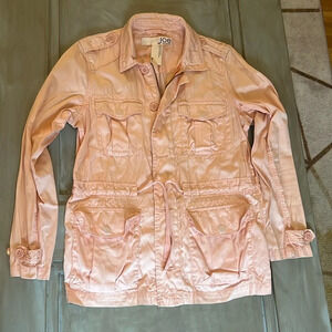 Soft pink cargo drawstring jacket
